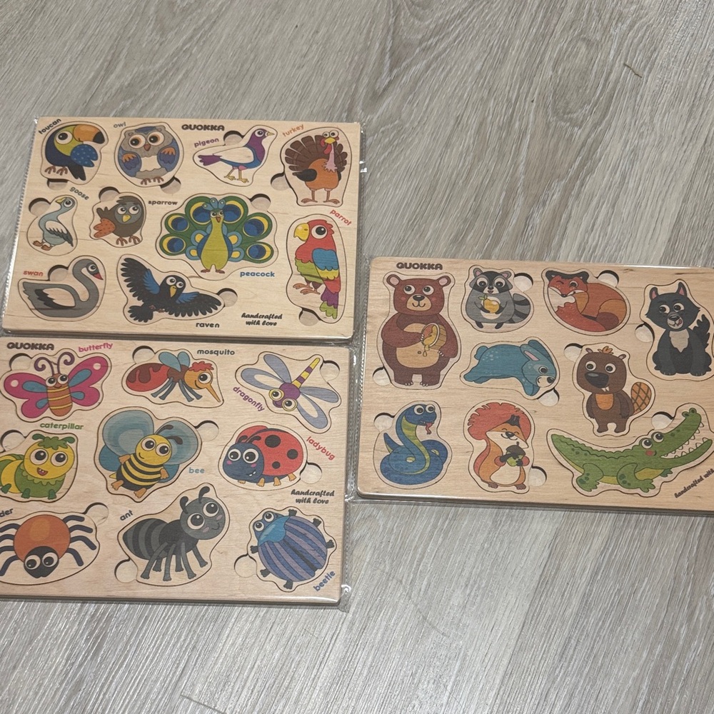 Wooden Animal Puzzle Set for Kids - Multicolor